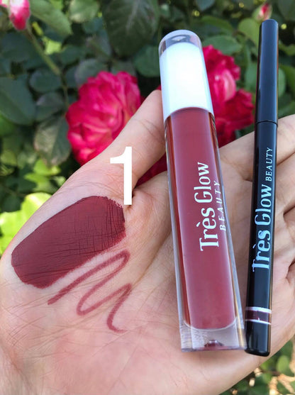Matching Liquid Matte Lipstick & Lip Liner💞 - Très Glow beauty
